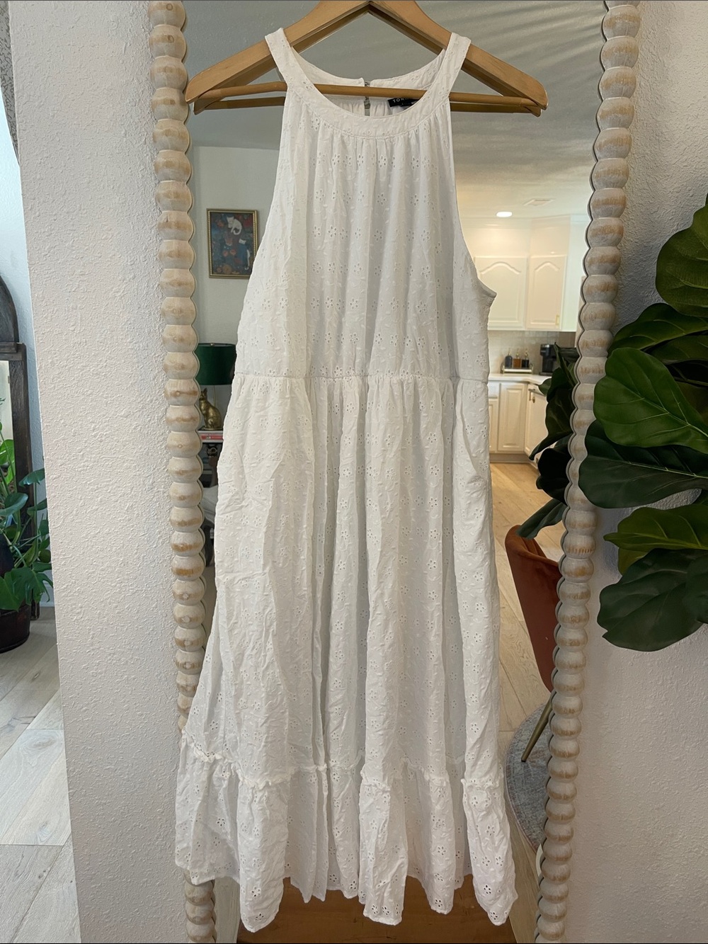 TORRID White Eyelet Tiered Midi Dress size 1